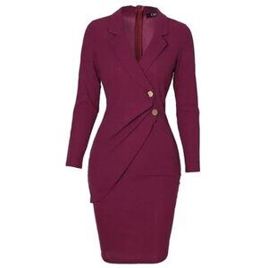 CBR Women's Dress Long Sleeve Midi Purple Size S